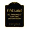 Signmission Wisconsin Fire Lane No Parking Anytime Day or Night, Black & Gold Alum, 18" x 24", BG-1824-22702 A-DES-BG-1824-22702 - alternate 1